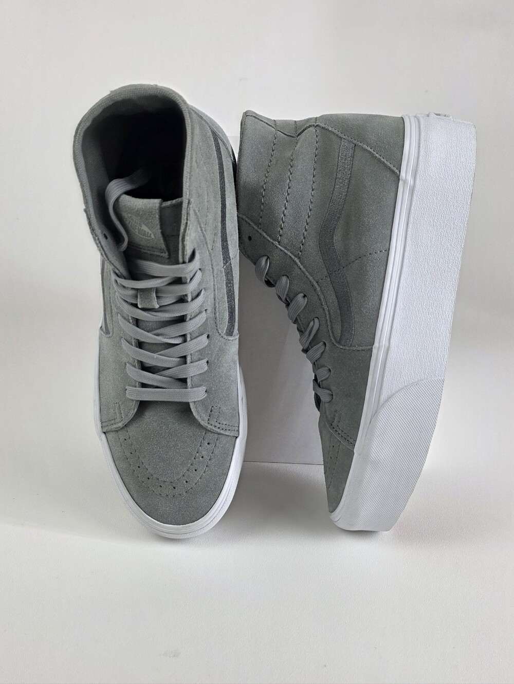 Vans Gray Suede High-Top Platform Sneakers!